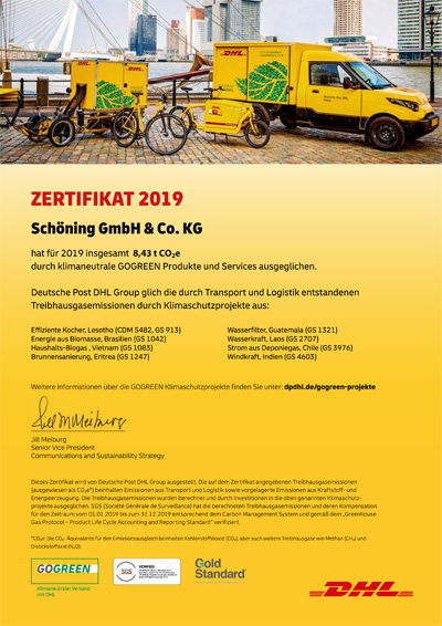 DHL Zertifikat 2019