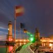 Lindau, Winterliche Hafeneinfahrt im Morgengrauen