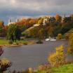 Dresden, drei Elbschlösser im Herbst